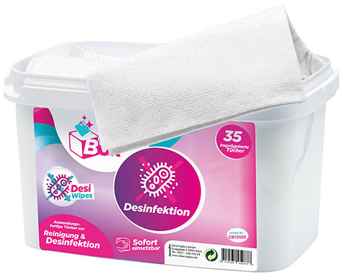 CleaningBox DesiWipes Desinfektions- & Reinigungstücher Medizin & Hygiene 35er Spenderbox Weiß